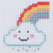Load image into Gallery viewer, Rainbow Cloud Cross Stitch Kit