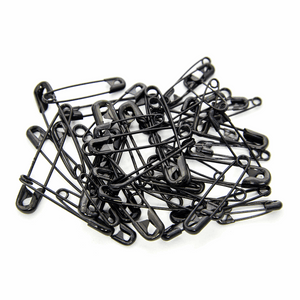 Safety Pins - Assorted Sizes - Black - 50 Pieces
