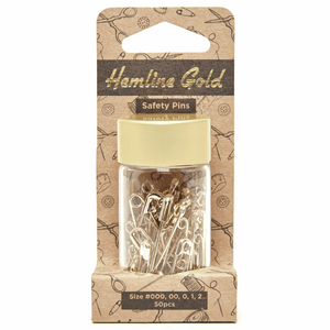 Safety Pins - Assorted Sizes - Gold - 50 Pieces