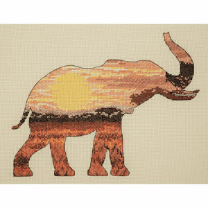 Elephant Silhouette Cross Stitch Kit
