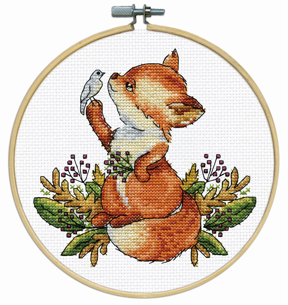Fox With Hoop Cross Stitch Kit