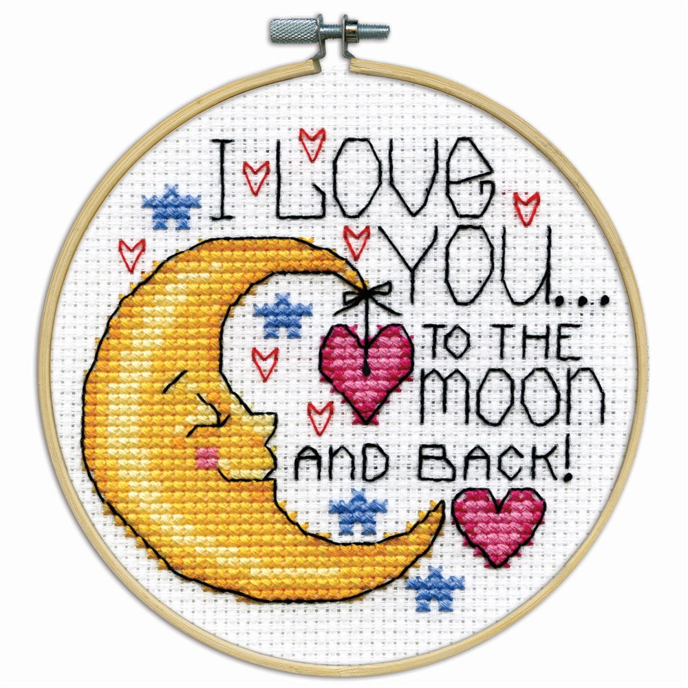 Moon With Hoop Cross Stitch Kit