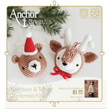 Load image into Gallery viewer, Amigurumi Christmas Reindeer and Teddy Crochet Kit