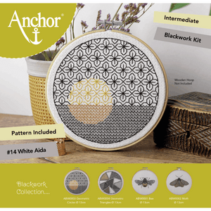 Blackwork Geometric Circles Embroidery Kit