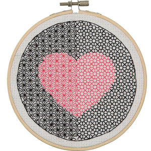 Heart Blackwork Embroidery Kit