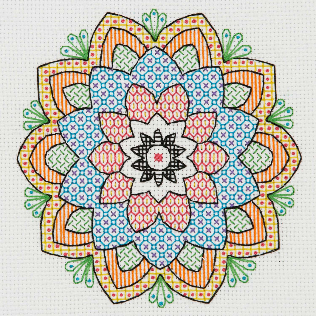 Mandala Blackwork Cross Stitch Kit