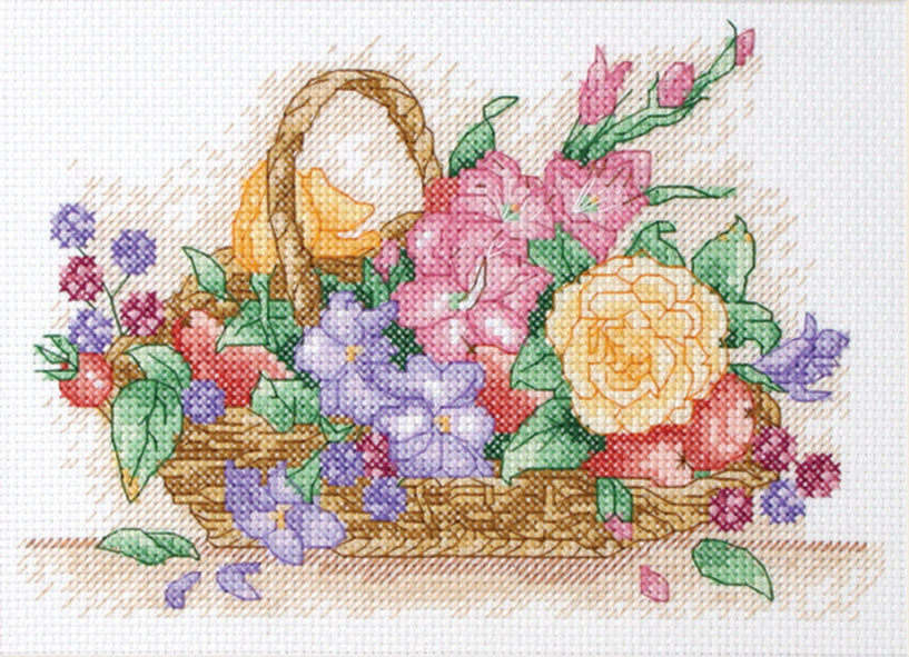 Floral Basket Starter Cross Stitch Kit