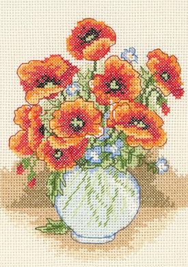 Poppy Vase Starter Cross Stitch Kit