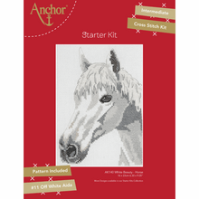 Load image into Gallery viewer, White Beauty (Horse) Starter Cross Stitch Kit