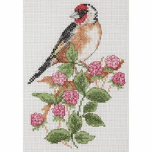Load image into Gallery viewer, Goldfinch and Berries Starter Cross Stitch Kit