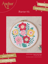 Load image into Gallery viewer, Floral - Modern Graphic Cross Stitch Kit