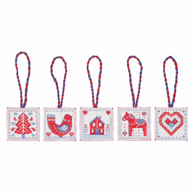 Christmas Tag/Decoration (Red/Blue) Cross Stitch Kit
