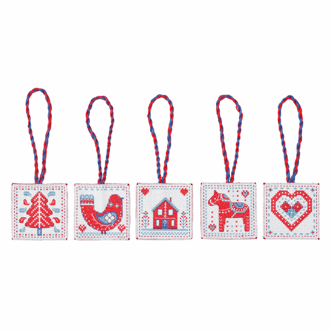 Christmas Tag/Decoration (Red/Blue) Cross Stitch Kit
