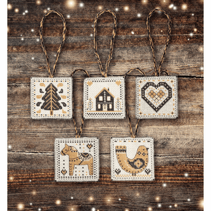 Christmas Tag/Decoration (Black/Gold) Cross Stitch Kit