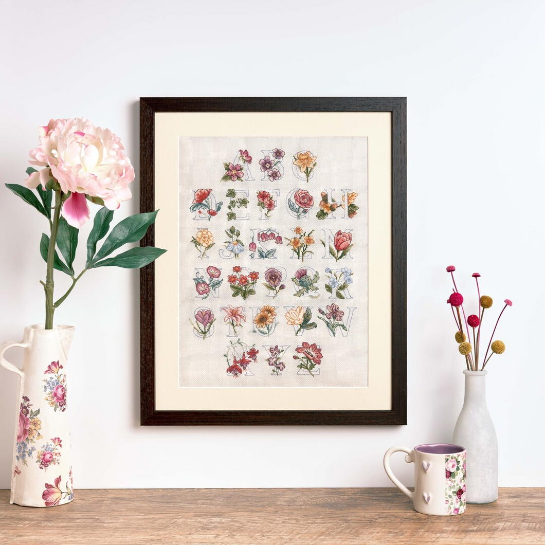 Alphabet Floral Sampler (Meadow Collection) Cross Stitch Kit