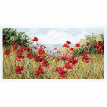 Load image into Gallery viewer, Clifftop Poppies Cross Stitch Kit