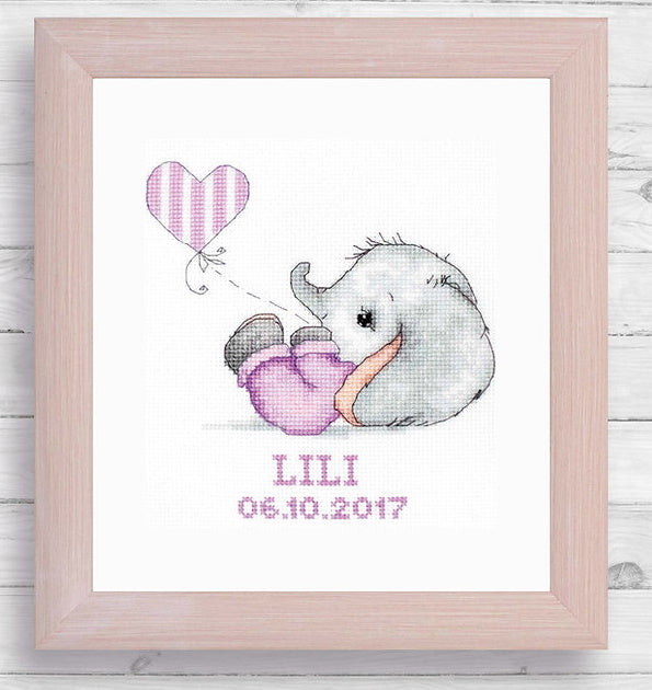 Baby Girl with Frame Cross Stitch Kit