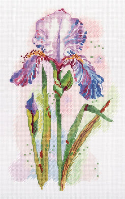 Watercolour Iris Cross Stitch Kit
