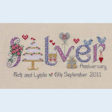 Load image into Gallery viewer, Silver Anniversary Cross Stitch Kit