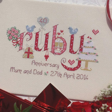Ruby Anniversary Cross Stitch Kit
