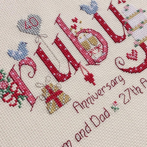 Ruby Anniversary Cross Stitch Kit