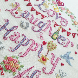 Love Laughter & Happily Ever After Cross Stitch Kit