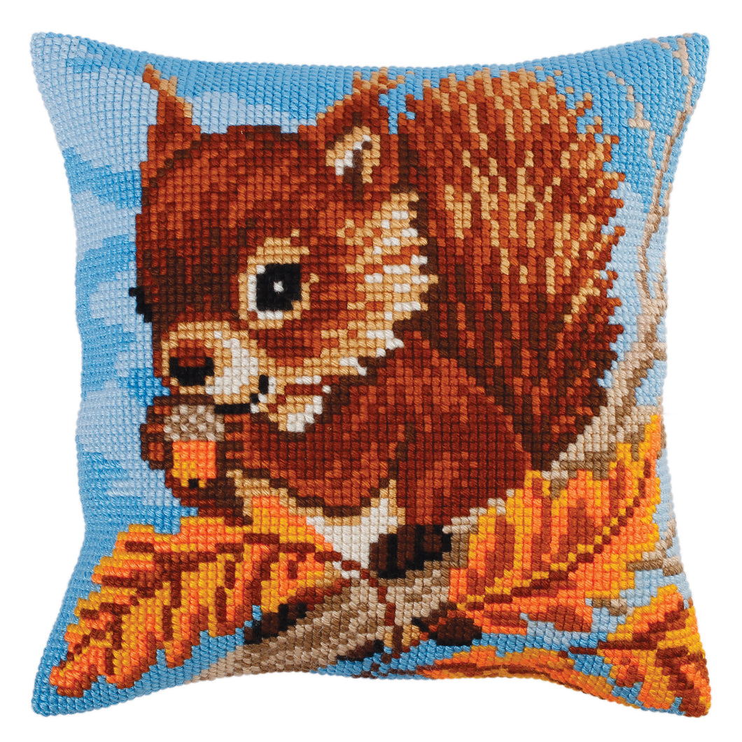Squirrel with a Nut - Cross Stitch Cushion Front Kit