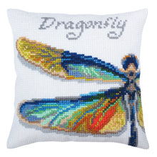 Load image into Gallery viewer, Dragonfly - Cross Stitch Cushion Front Kit