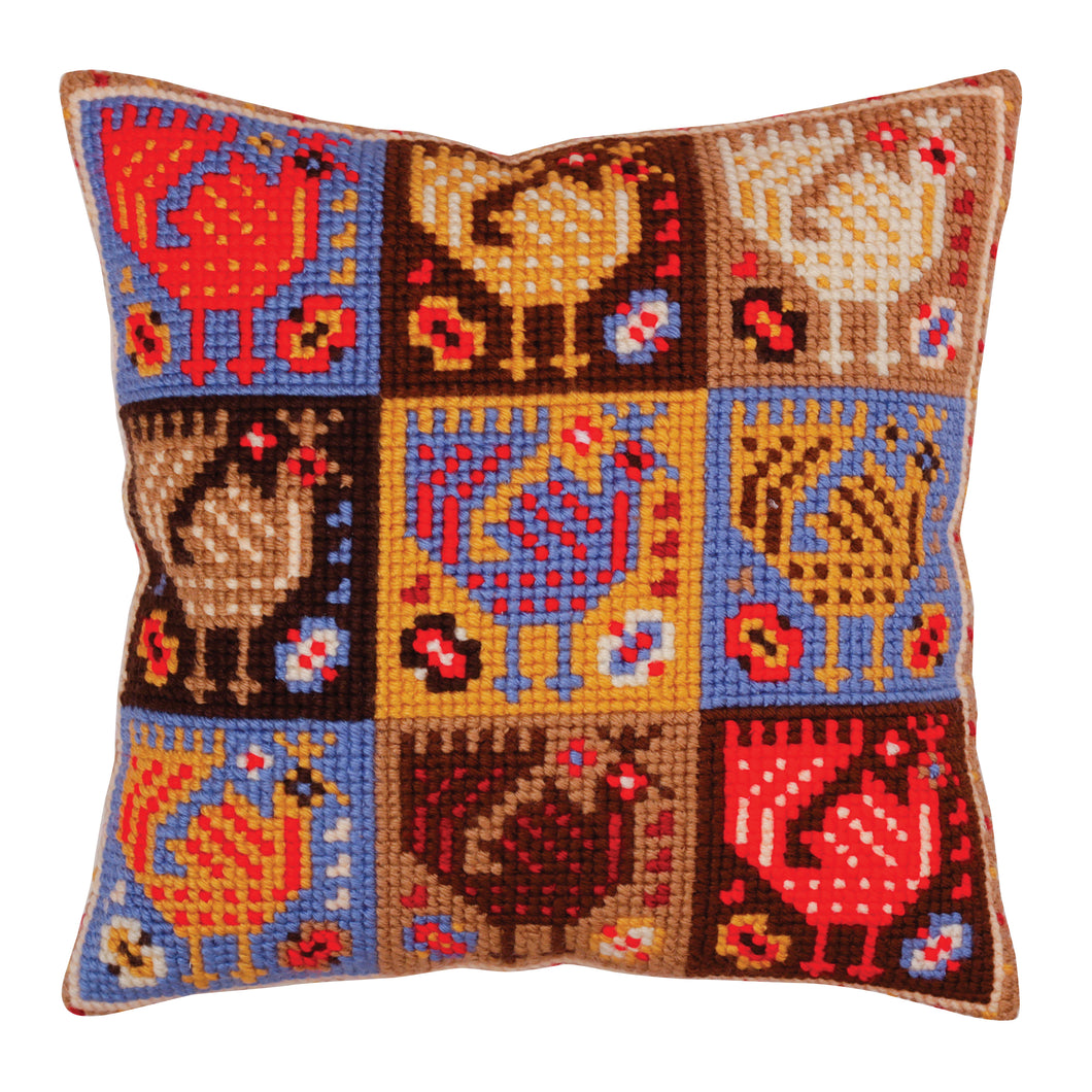 Ornament Birds - Cross Stitch Cushion Front Kit