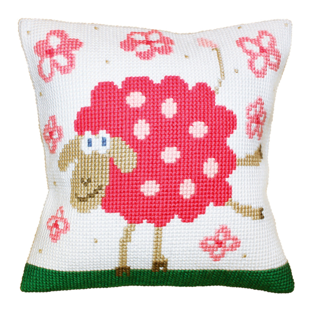 Cheerful Lamb - Cross Stitch Cushion Front Kit