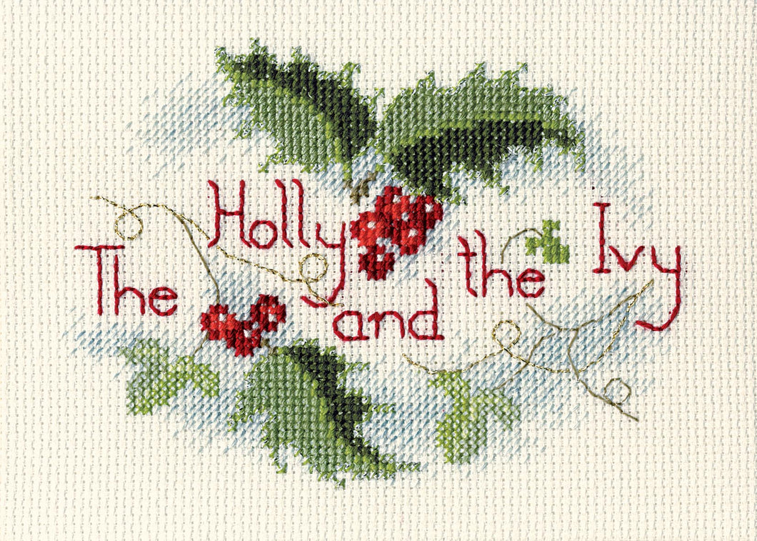 The Holly and the Ivy - Christmas Card Cross Stitch Kit