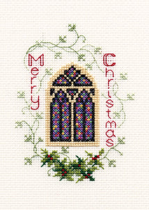 Stained Glass Window - Christmas Card Cross Stitch Kit