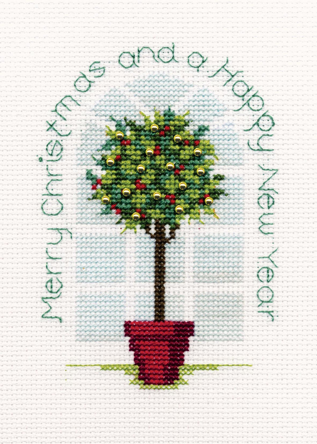 Holly Tree - Christmas Card Cross Stitch Kit