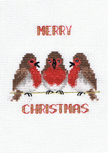 Robin Trio - Christmas Card Cross Stitch Kit