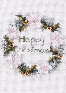 Golden Wreath - Christmas Card Cross Stitch Kit