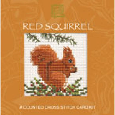 Red Squirrel - Cross Stitch Mini Card Kit