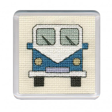 Camper Van Blue - Cross Stitch Coaster Kit