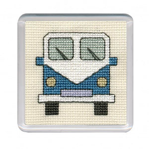 Camper Van Blue - Cross Stitch Coaster Kit
