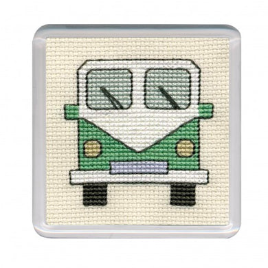 Camper Van Green - Cross Stitch Coaster Kit