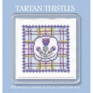 Tartan Thistle Coaster - Cross Stitch Coaster Kit