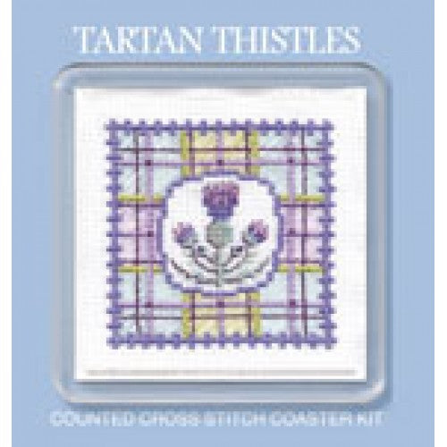 Tartan Thistle Coaster - Cross Stitch Coaster Kit