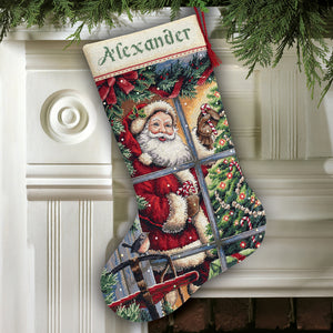 Candy Cane Santa - Stocking Cross Stitch Kit