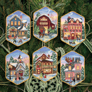 Christmas Village Ornaments Cross Stitch Kit