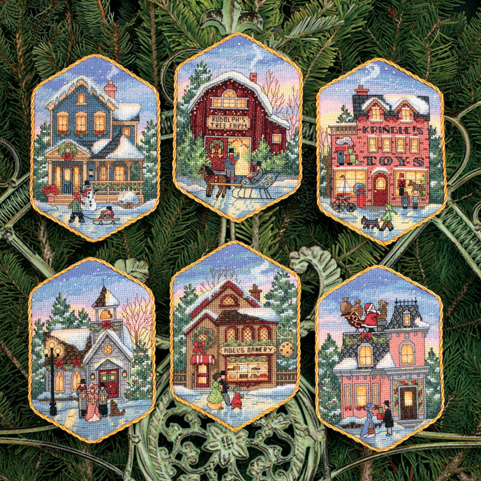 Christmas Village Ornaments Cross Stitch Kit