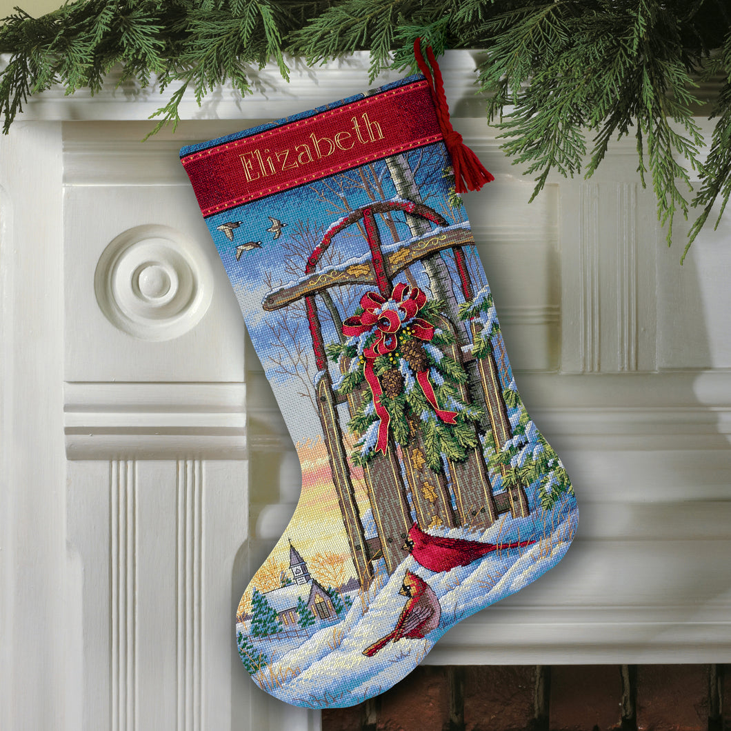 Christmas Sled - Stocking Cross Stitch Kit