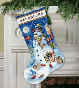Snowman and Friends - Stocking Cross Stitch Kit