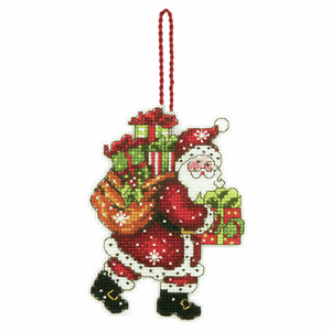 Santa with Bag - Christmas Ornament Cross Stitch Kit