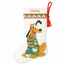 Load image into Gallery viewer, Pluto - Petite Christmas Stocking Cross Stitch Kit