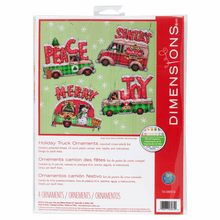 Load image into Gallery viewer, Holiday Truck Ornament Set Cross Stitch Kit