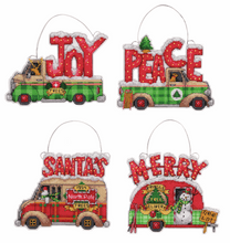 Load image into Gallery viewer, Holiday Truck Ornament Set Cross Stitch Kit